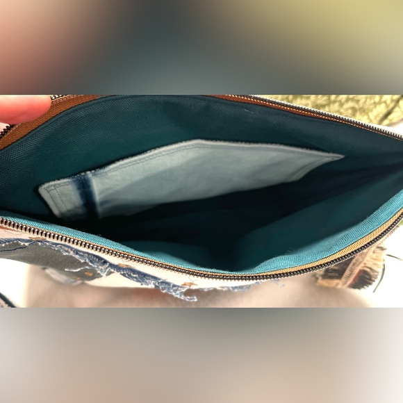 Patchwork Denim Clutch Handbag - from Upcycled denim Jeans - Picture 6 of 14